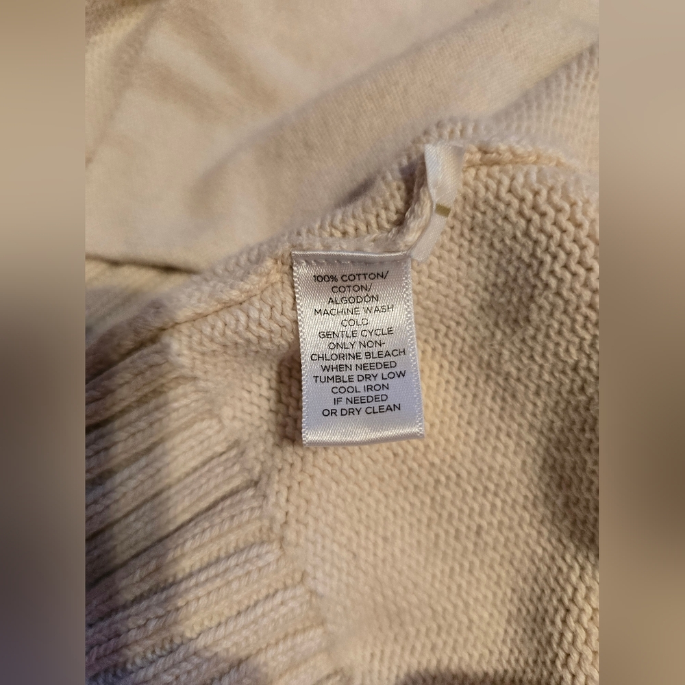 LOFT Cream Shawl Collar Belted Cardigan - Picture 10 of 11